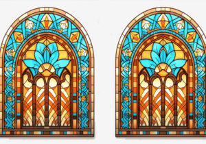 kaca patri dalam desain interior