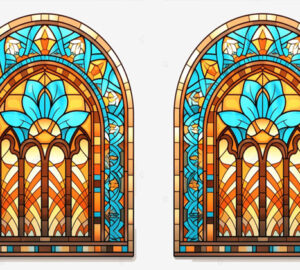 kaca patri dalam desain interior
